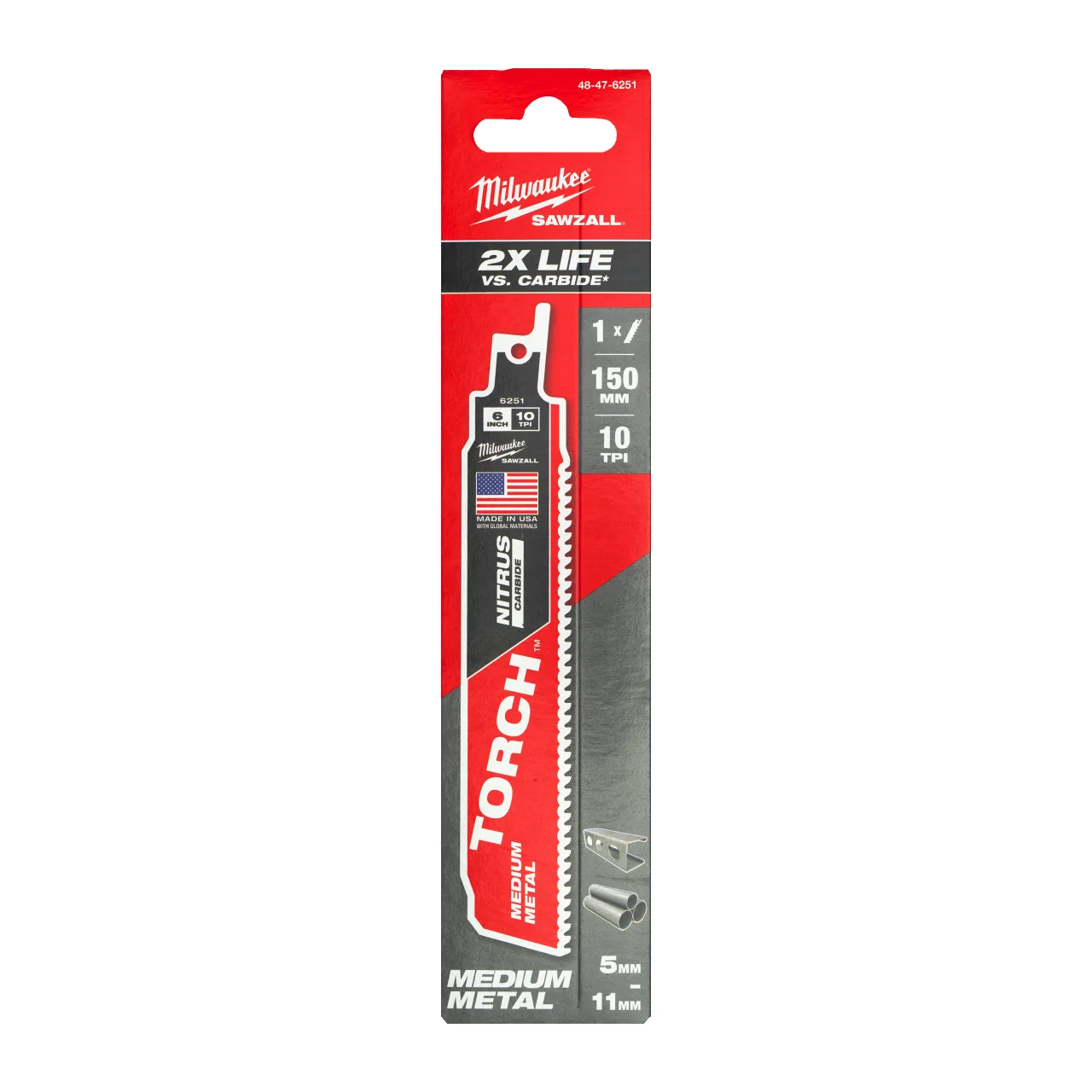 LAME SCIE SABRE TORCH™ NITRUS 150X10-1PC Metal: Torch with Nitrus Carbide