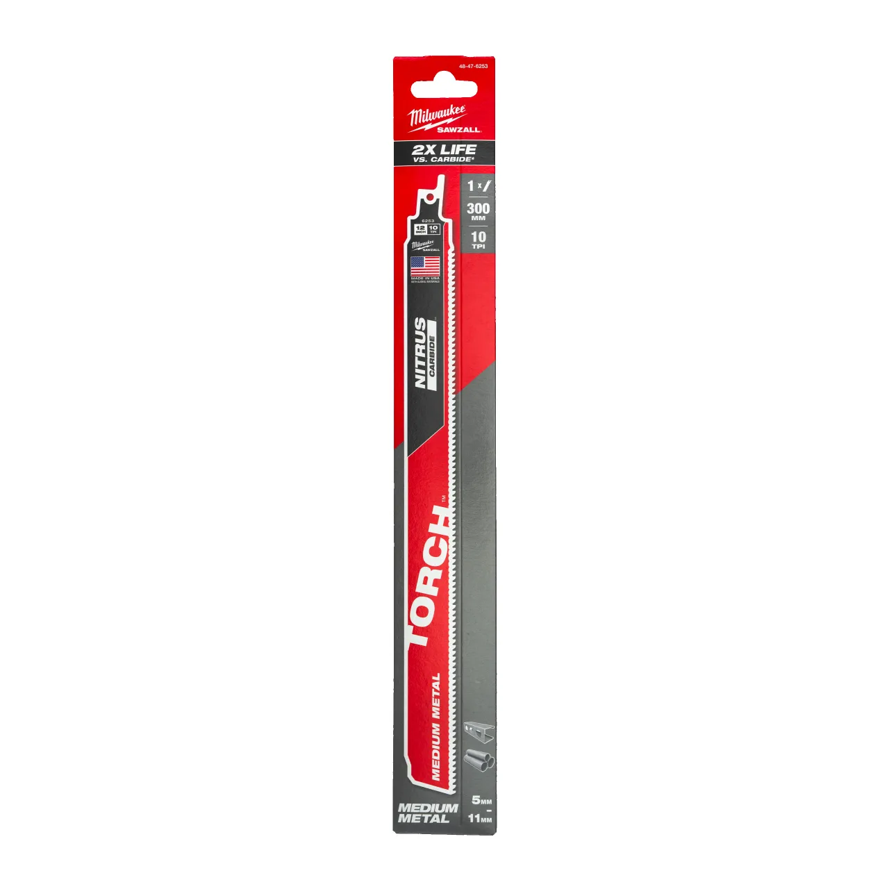 LAME SCIE SABRE TORCH™ NITRUS 300X10 -1PC Metal: Torch with Nitrus Carbide