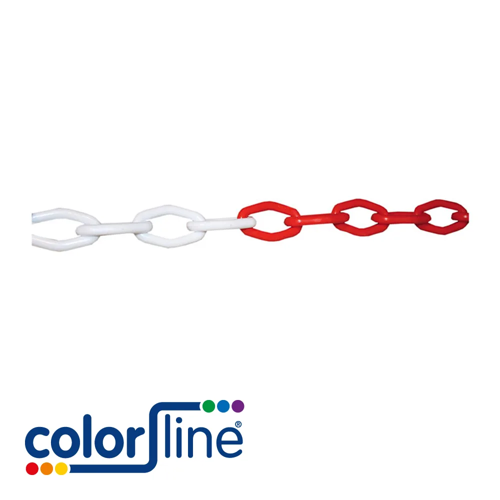 Chaîne de signalisation - rouge-blanc - Ø 6 mm x 25 m - COLOR LINE