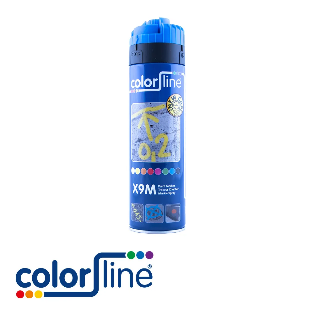 COLOR LINE Peinture de marquage - PAINT MARKER X9M, traceurs de chantier, bleu fluo - 500 ml