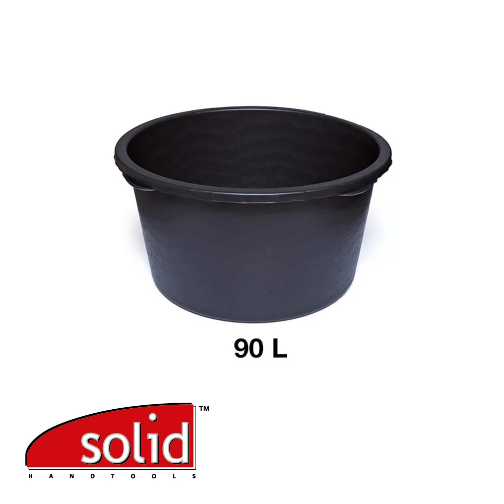 Cuvelle à mortier - rond, PE, noir - 90 L - SOLID