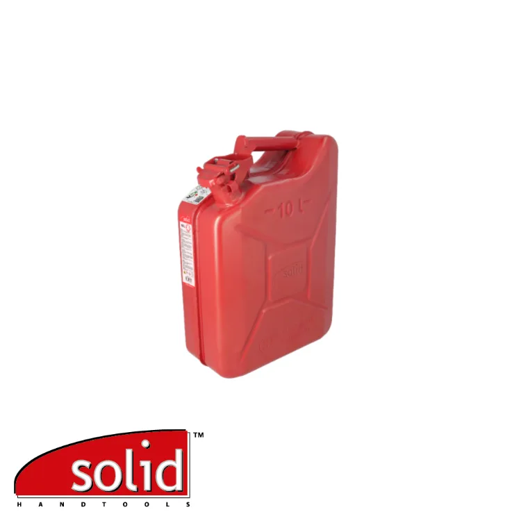 Jerrican - métal, pour essence, rouge, verrou de sécurité - 10 L - SOLID