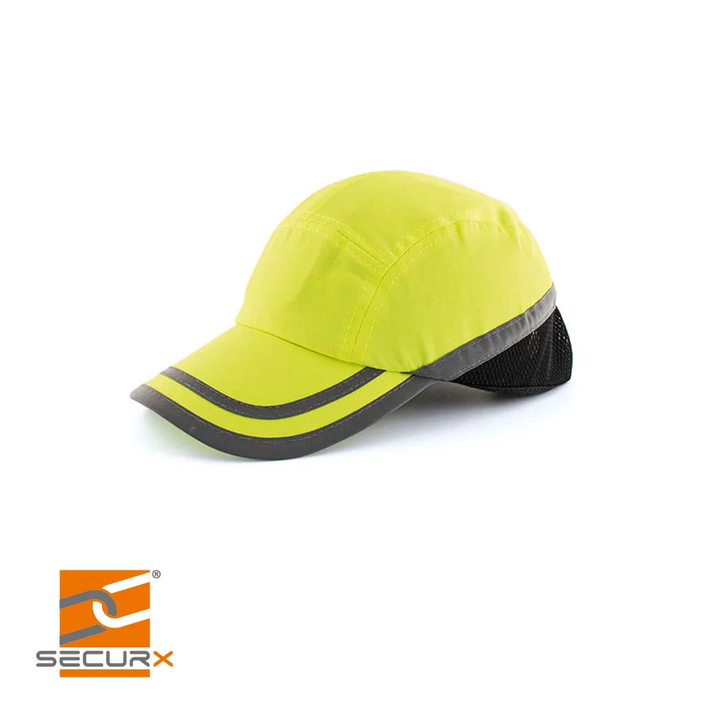 Casquette anti-choc - BUMPCAP CLASSIC, jaune fluo - maat 54-59 cm - SECURX