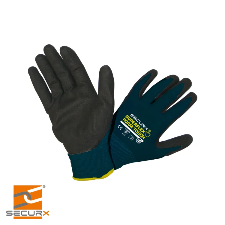SECURX Gants de sécurité - SUPERFLEX FOAM TOUCH, 4131X, prix par paire - taille 10