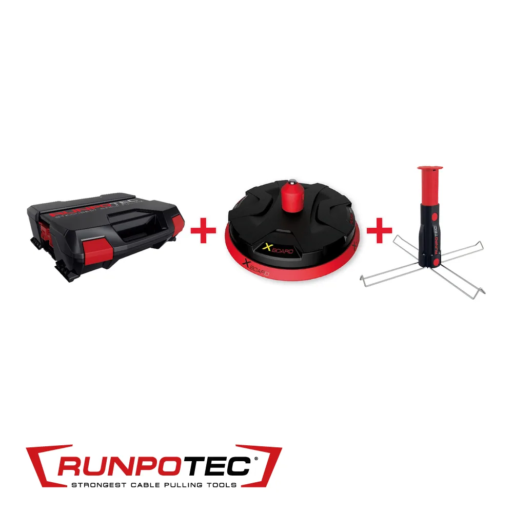 RUNPOTEC Set de dérouleurs de câble - COMPLETE SET X-BOARD XB 300, coffre - Ø 300 mm