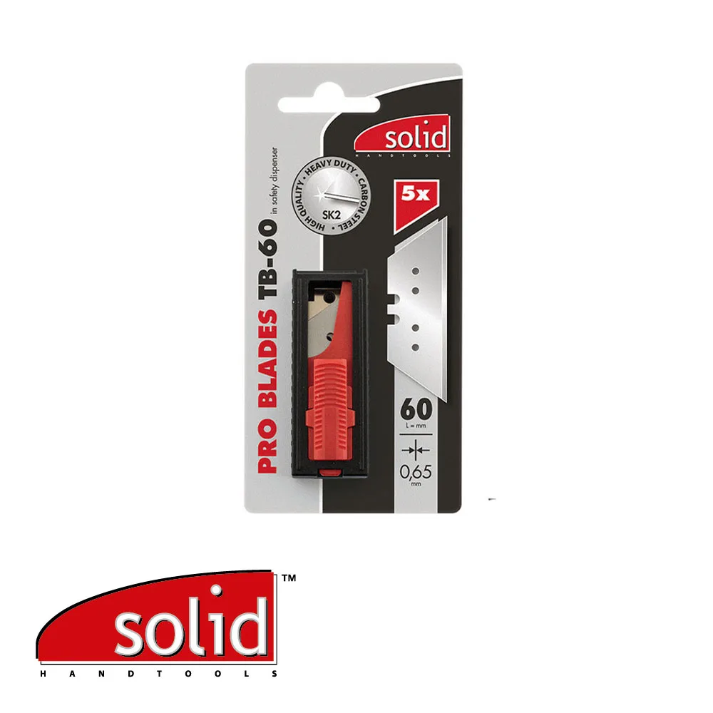 Lames trapèzes - TB-60, PRO, prix par 5 pc. - 60 x 0,65 x 19 mm - SOLID