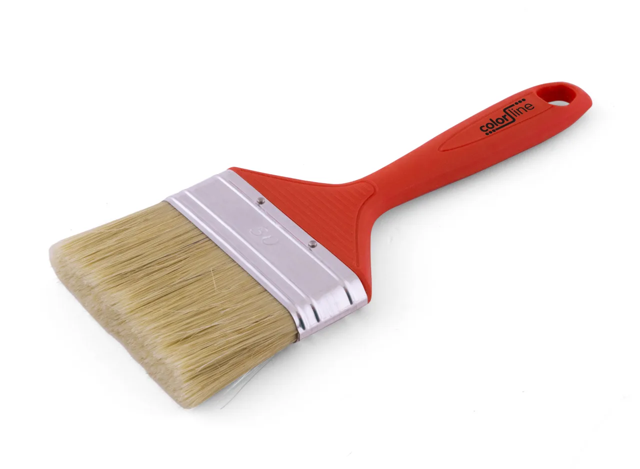 COLOR LINE Brosse de peintre - STD, plate, épaisse, poignée PP rouge, fibres mixtes - 80 mm - ALL