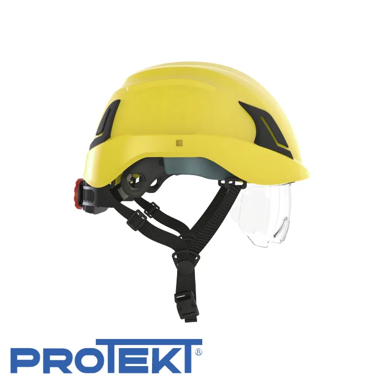 PROTEKT Casque de sécurité - ATRA 50 - jaune, integraal intrekbaar visière - EN 397