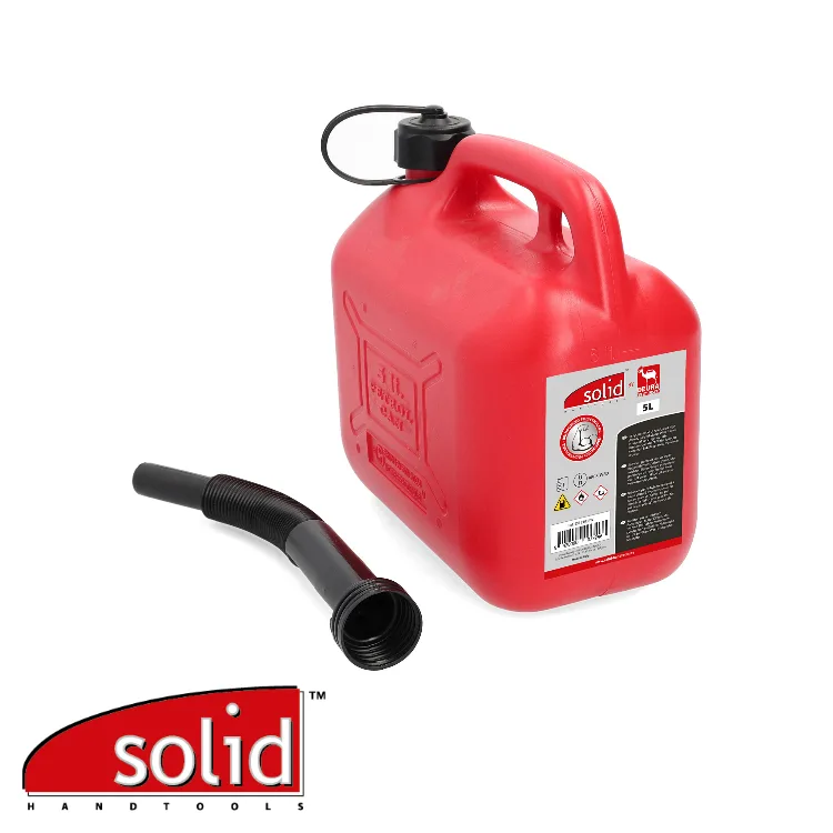 SOLID Jerrican - PE, pour essence, bande de niveau, bouchon de remplissage, bec verseur - 5 L