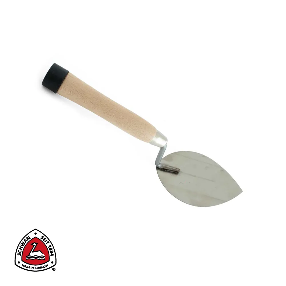 Truelle de carreleur - inox, bout en caoutchouc - 165 x 110 x 1,0 mm - SCHWAN
