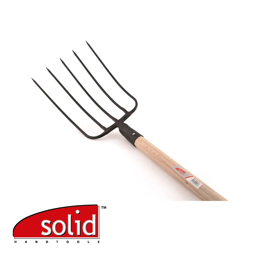 Fourche à fumier - à douille, 5 dents, sans manche - 300 x 230 mm - SOLID