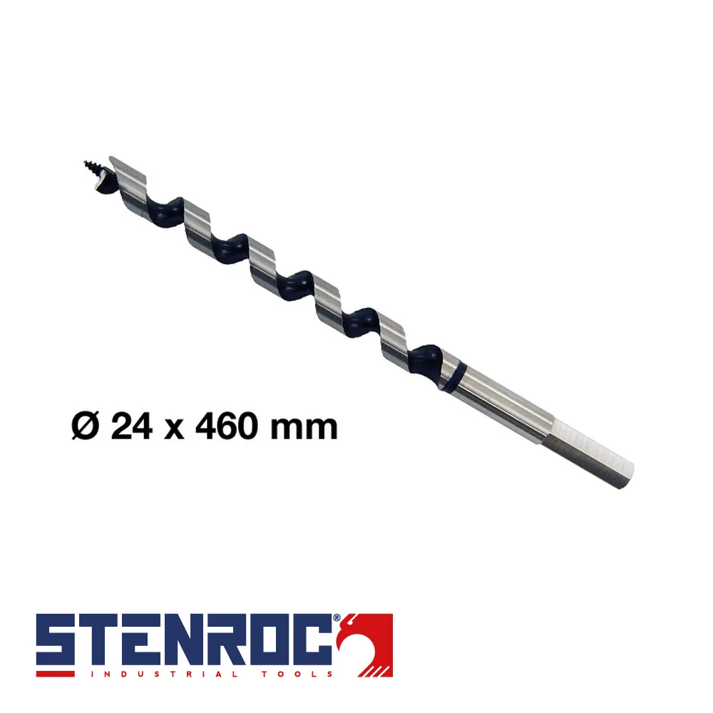 Mèche à bois helicoïdales - AUGER, SDS-Plus - 24 x 460 mm - STENROC