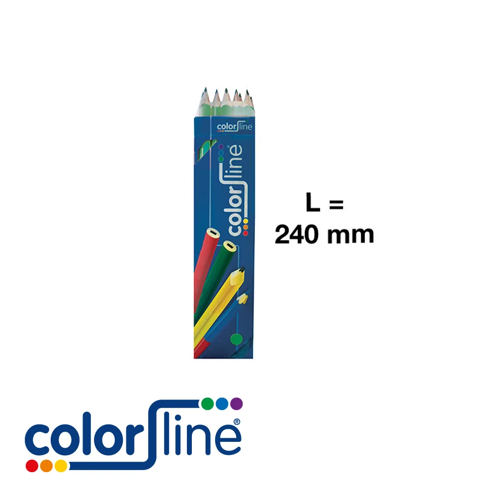 Crayon de maçon - PRO 201, laqué vert, prix par 10 pc. - 240 mm - COLOR LINE