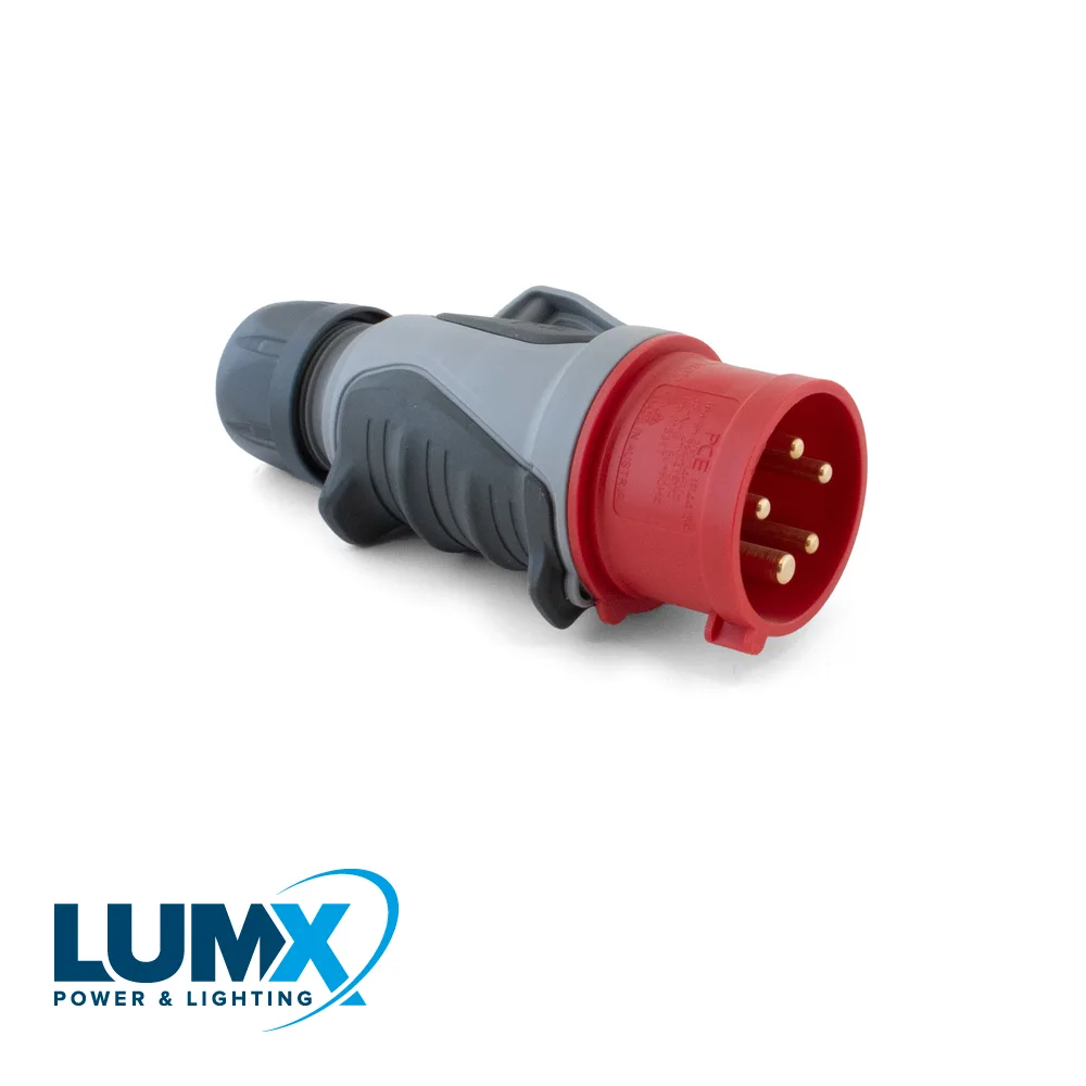 Fiche CEE male - POWER-GRIP, 400 V, 5 pôles, 16 A, IP 44 - LUMX