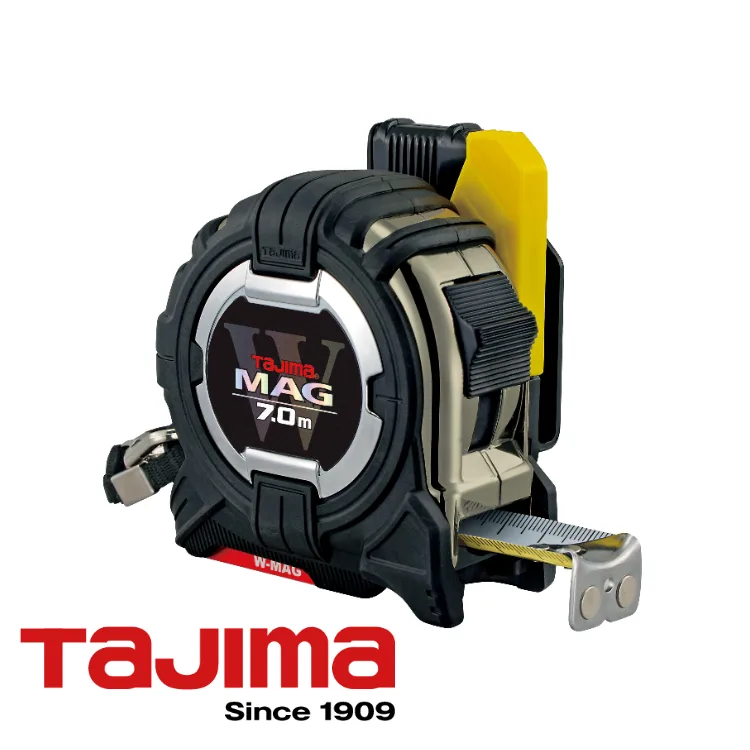TAJIMA Mètre ruban - W-MAG, semelle magnétique, SFG3GLWM25-70EB-EUR - 7 m x 25 mm (EX TJ WM725SB)