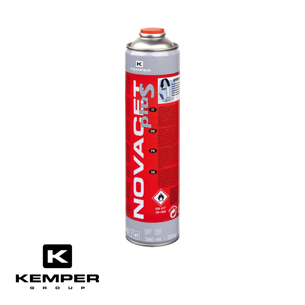 KEMPER Cartouche de gaz - NOVACET-PLUS, 360°, 2200 °C, connection EU 7/16" - 380 ml