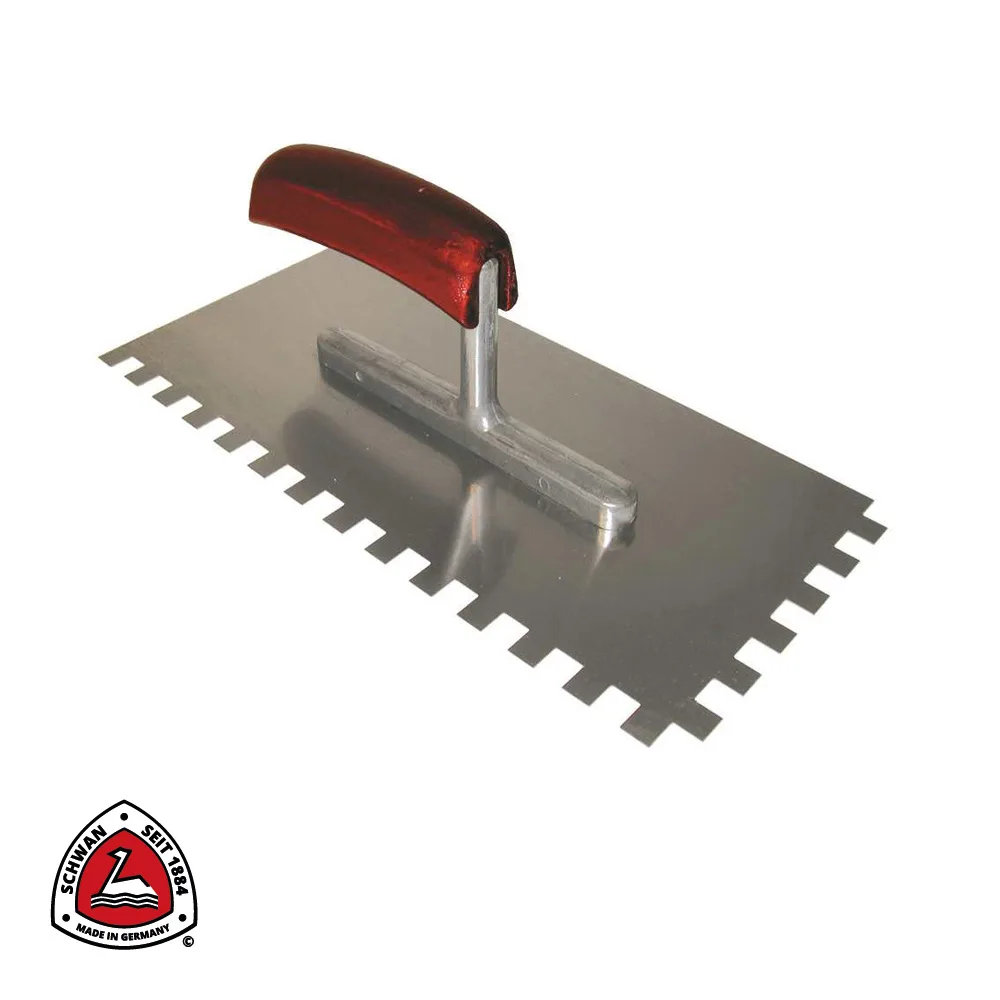 SCHWAN Plâtresse dentelée - acier, manche bois, ZG 18: 6 x 6 mm - 280 x 130 mm
