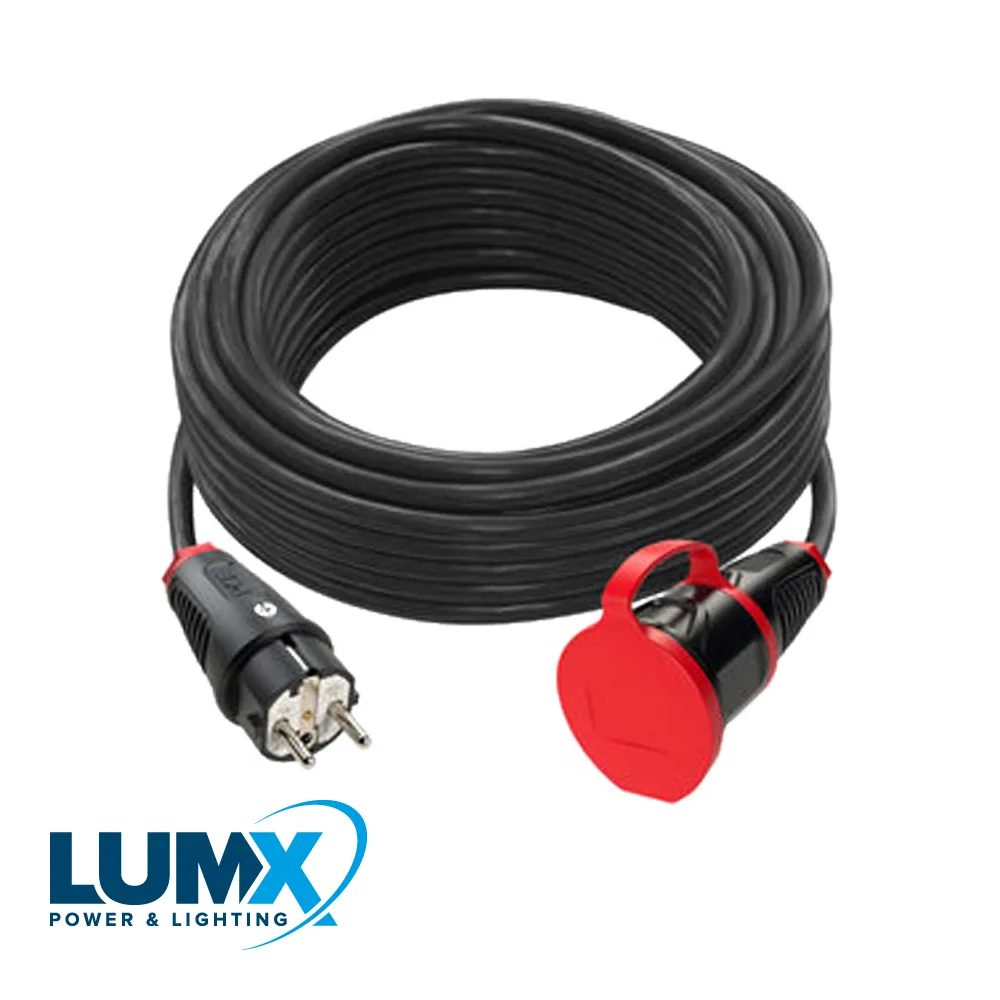 Rallonge - H07RN-F néoprène, 3G 2,5 mm², prise remplaçable - 25 m - LUMX