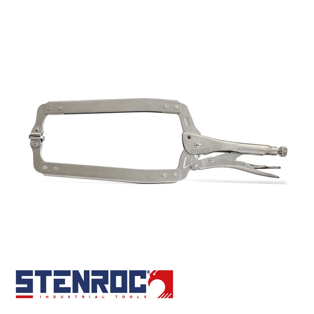STENROC Pince-étau à souder - 618-SPJ, en col de cygne à patins pivotants - 460 mm