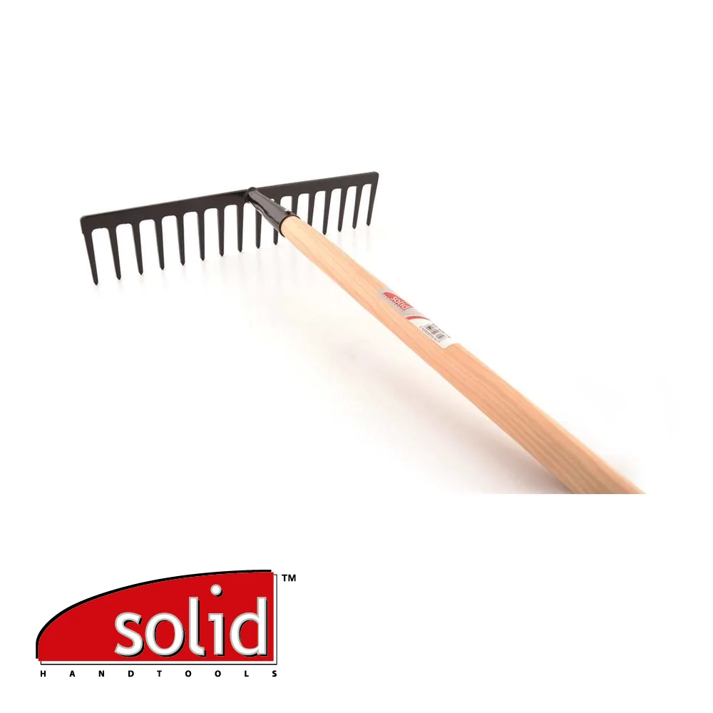 Rateau - droit, 16 dents, manche bois, Ø 28 mm - 1500 mm - SOLID