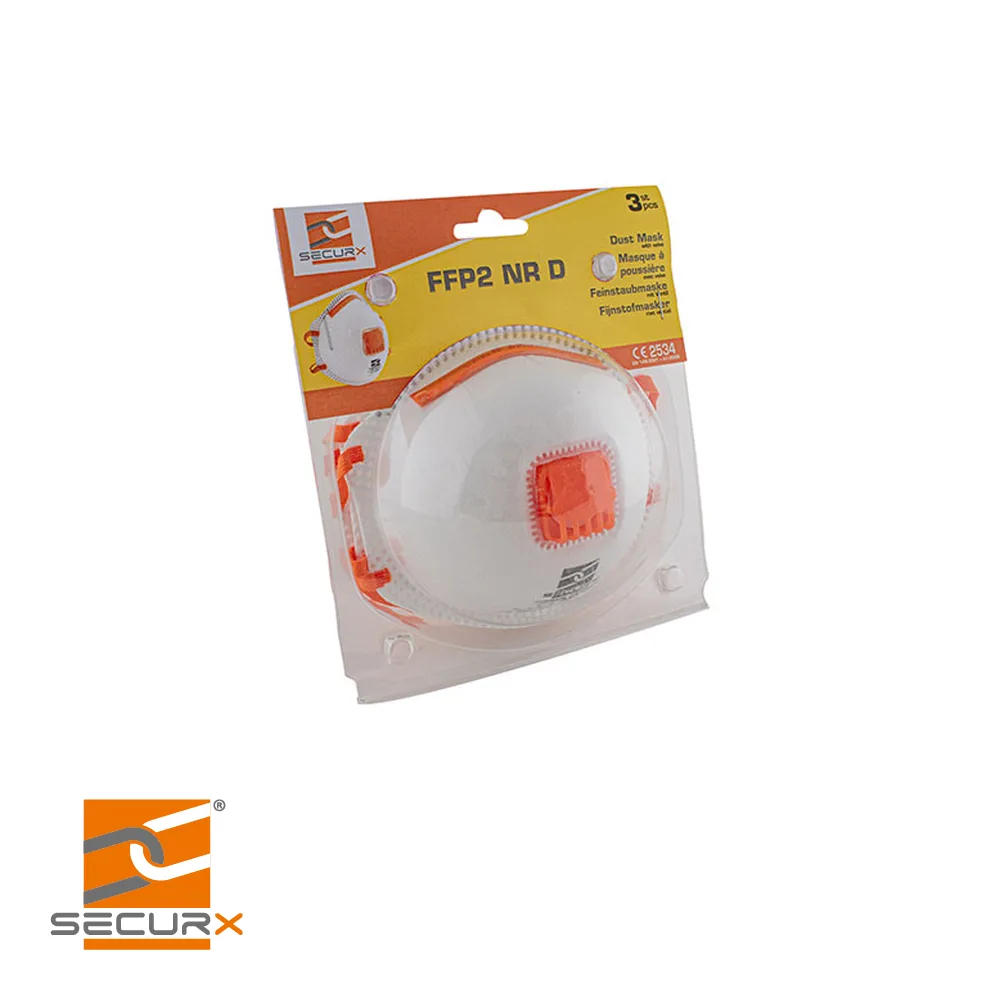 Masque filtrant - FFP2, valve, prix par 3 pc. - SECURX