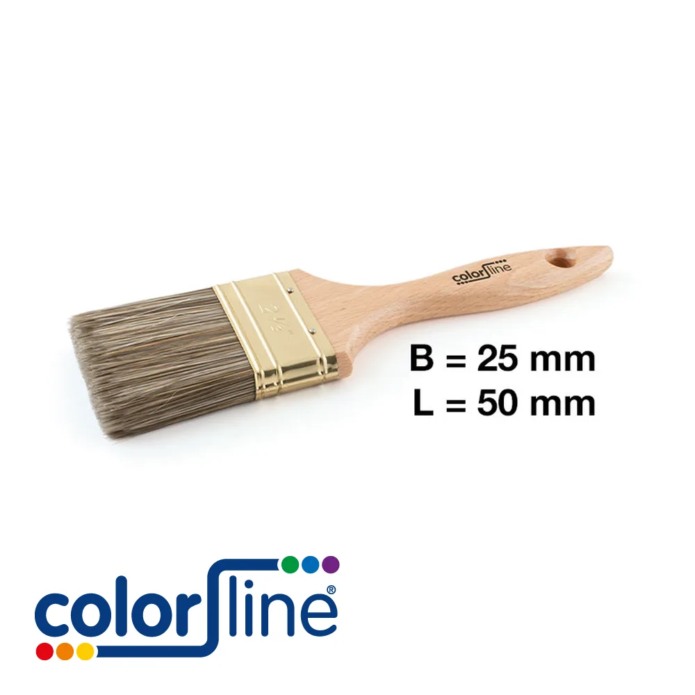 COLOR LINE Brosse de peintre - PRE+, plate, 100% fibres brunes OREL - 64 mm - WOOD