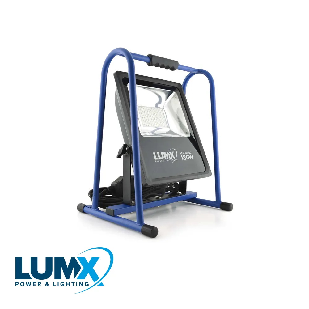 LUMX Lampe de chantier LED - B-180, sur pied, 180 W, IP 54, 4000 °K - H07RN-F, 5 m