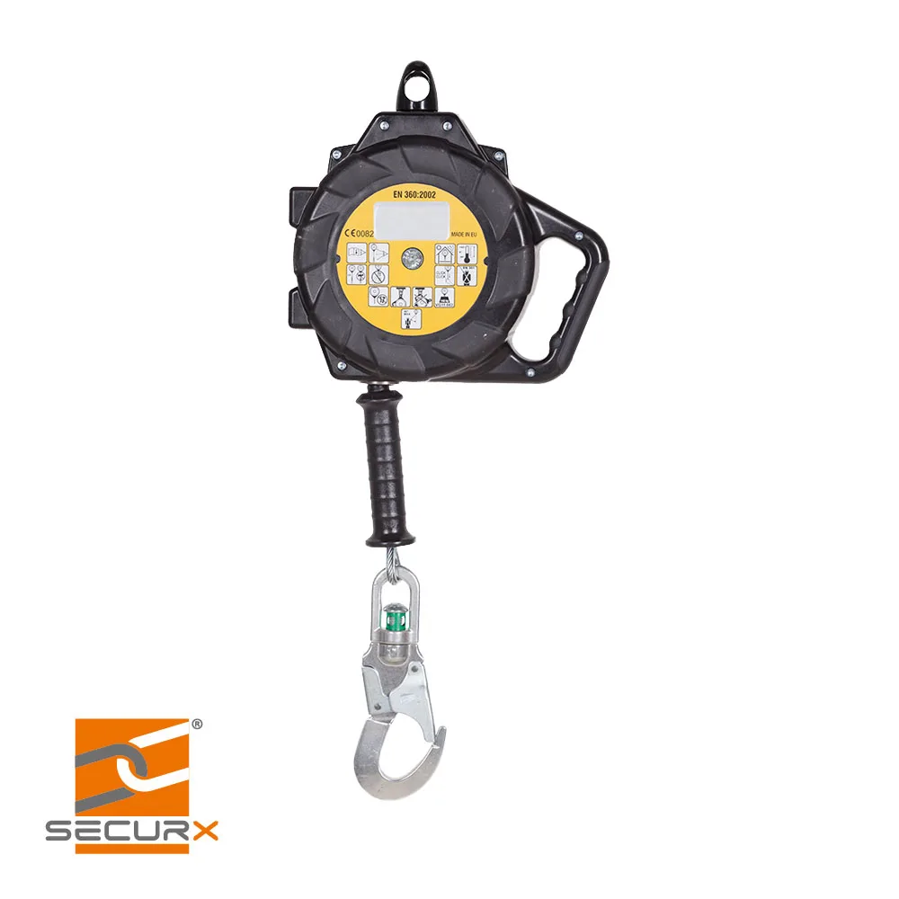 SECURX Enrouleur antichute - SECUR-STOP, verticale, câble acier, Ø 4 mm - 15 m