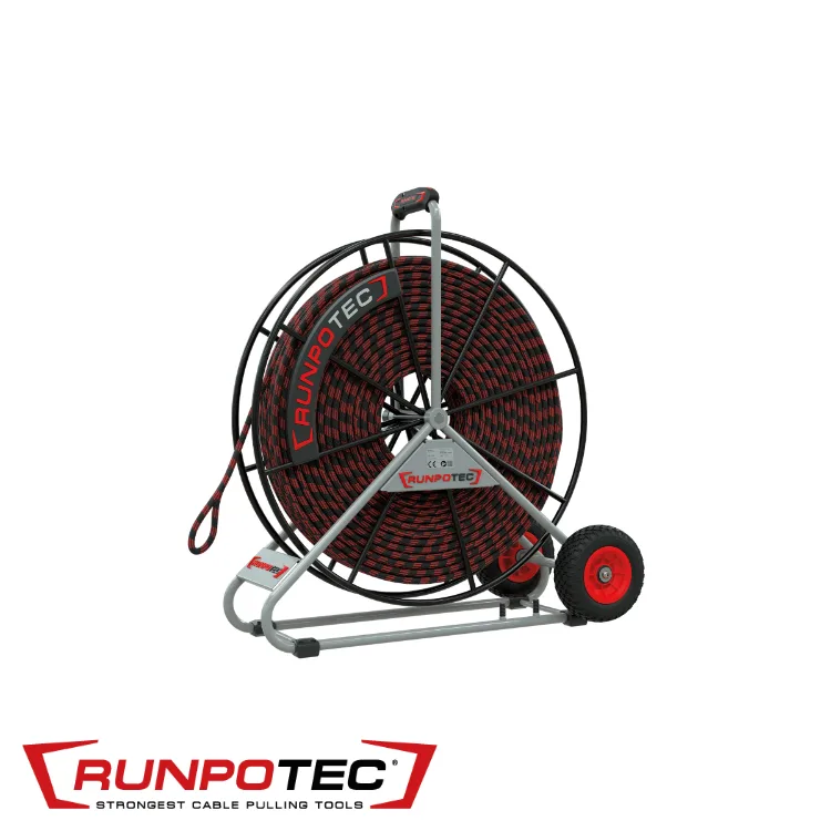 RUNPOTEC Corde de traction - polyester, incl. enrouleur acier - Ø 10 mm x 200 m
