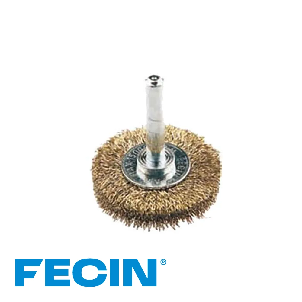 FECIN Brosse disque industrielle - type F-21, stang 6 mm, laitonné, 0,20 mm, vrac - Ø 30 mm