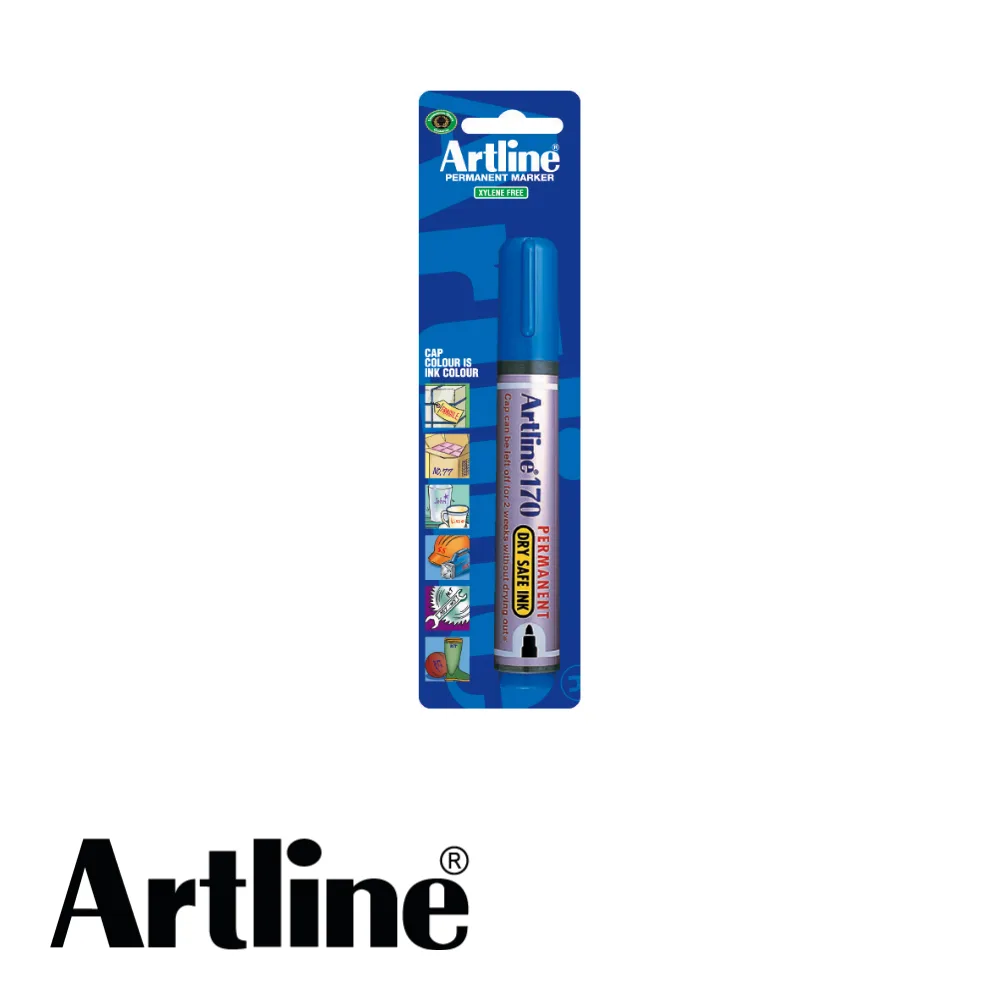 Marqueur - DRY SAFE 170, bleu, pointe ronde, blister - 2 mm - ARTLINE (0647111)