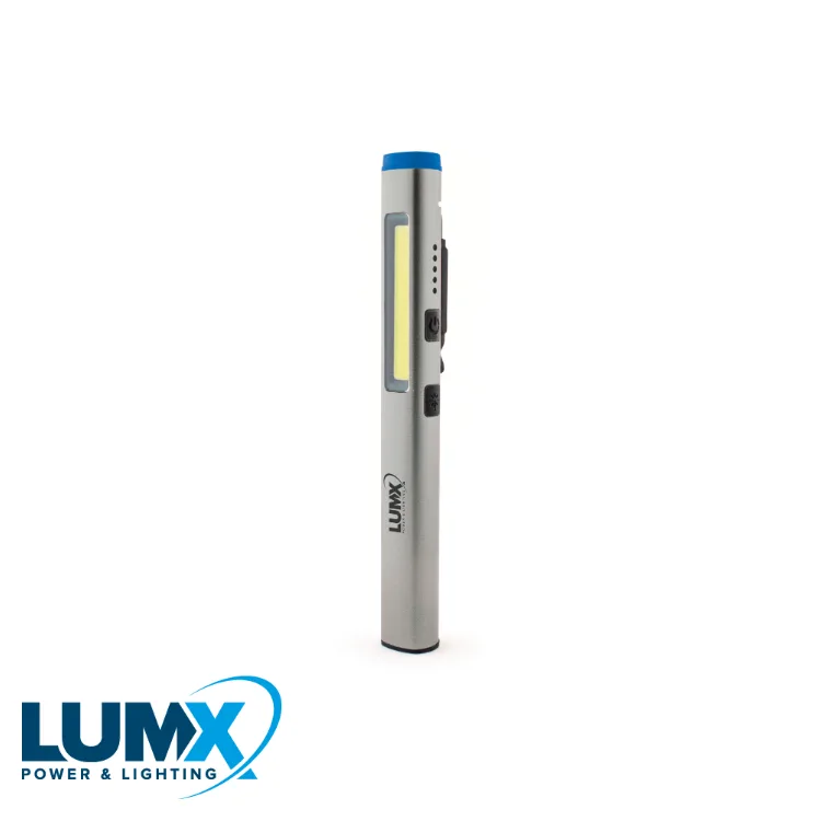 LUMX Lampe torche LED - PEN LIGHT-L, laser, UV, rechargeable, 400+100 lm, display 16 pc, prix/pc