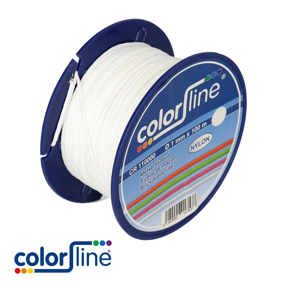Ficelle de maçon - nylon, jaune fluo - 1,5 mm x 50 m - COLOR LINE
