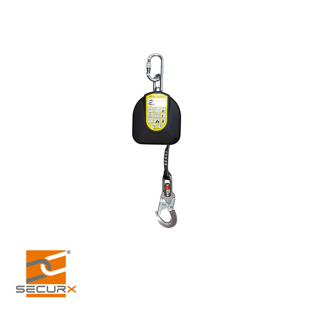 SECURX Enrouleur antichute - SECUR-STOP TR06, verticale, corde PES-kevlar, EN 360 - 6 m