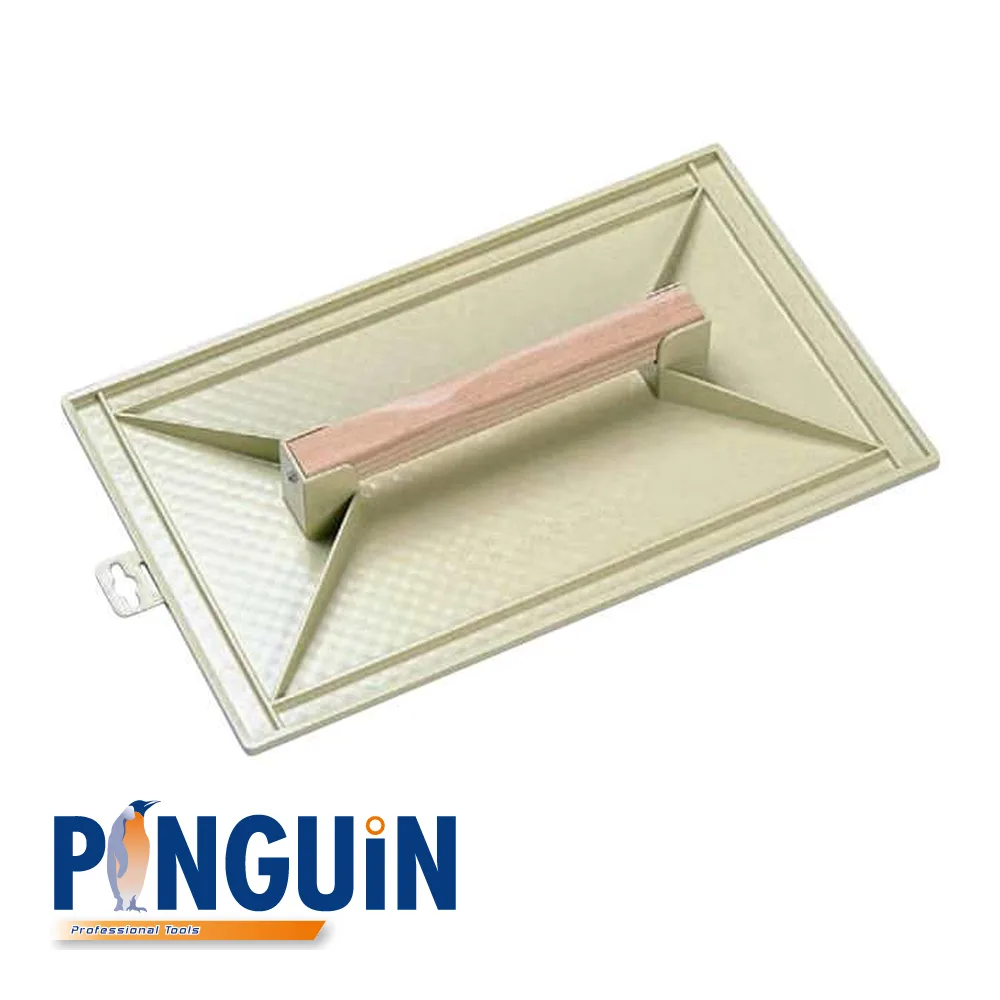 Taloche - rectangulaire, gaufré, ABS, manche bois - 350 x 260 mm - PINGUIN