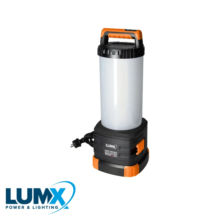 LUMX Lampe de chantier LED - TM-60 MULTI-BATTERY HYBRID, 60W, 3000-4500-6500 °K, 6 ad., H07RN-F 3m