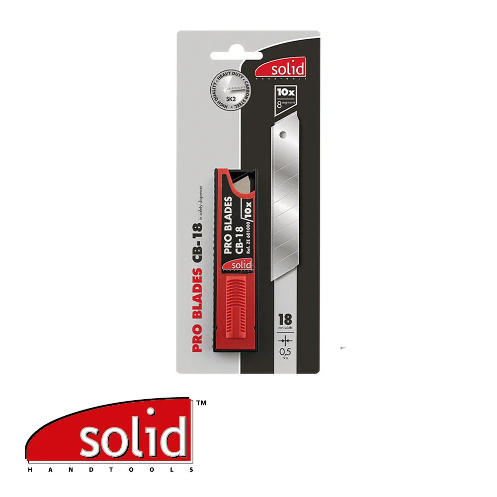 Lames sécables - CB-18, PRO, prix par 10 pc. - 18 x 0,50 mm - SOLID