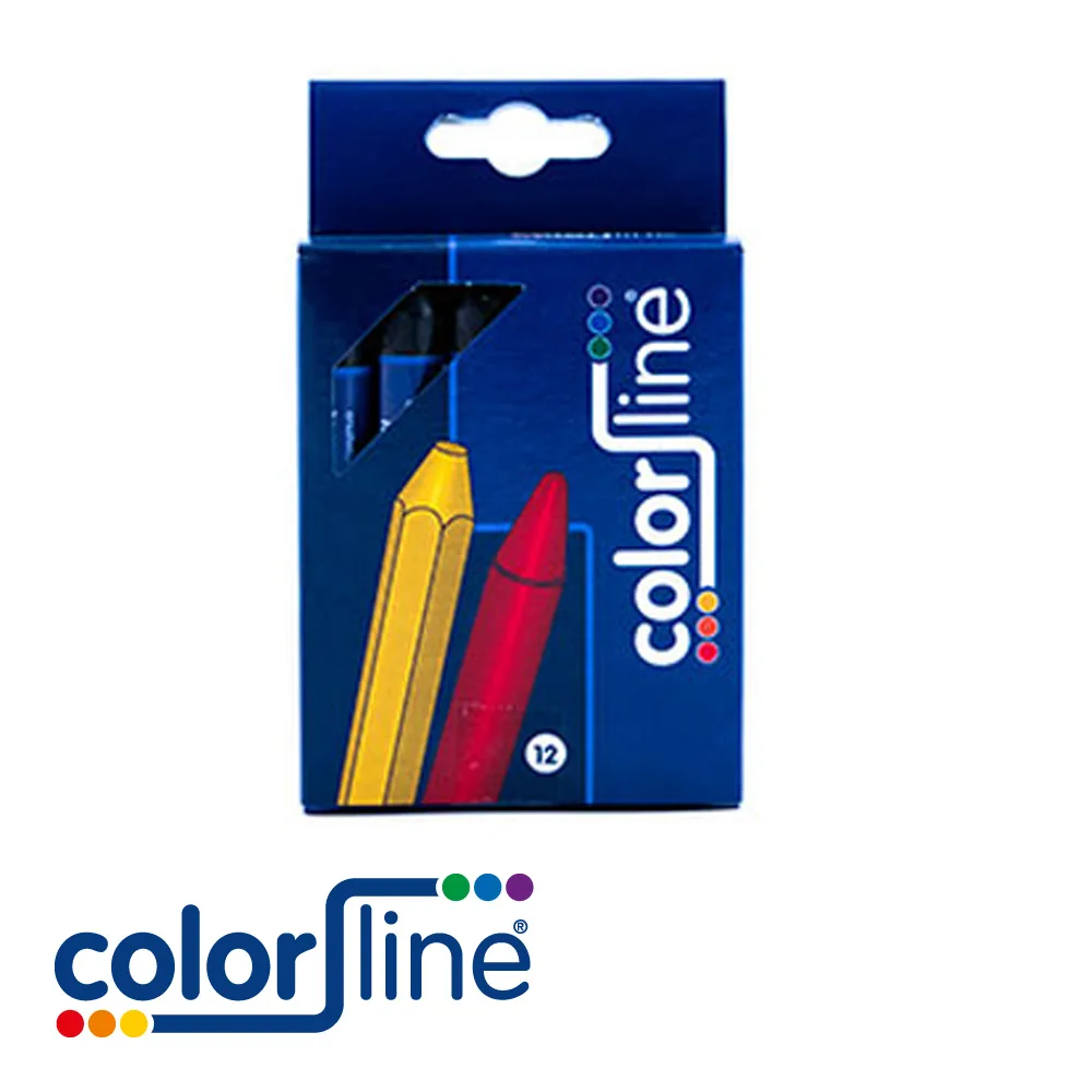 COLOR LINE Craie de cire - hexagonale, enveloppée, noir, prix par 12 pc. - 90 mm