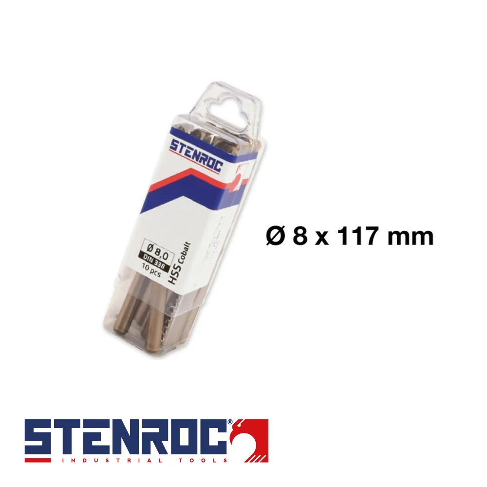 Foret à métaux - HSS-Cobalt DIN 338, box, prix par 10 pc. - 8,0 mm - STENROC