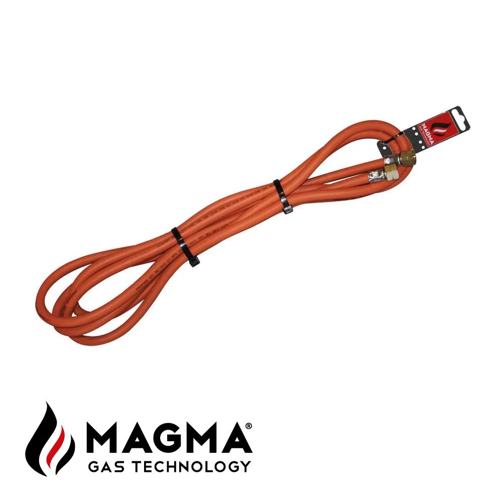 Tuyau de gaz - caoutchouc, 2 raccords 3/8"L, Ø 6,3 mm, 20 bar - 5 m - MAGMA