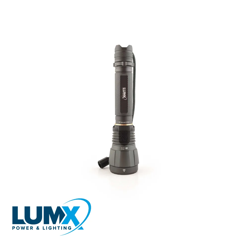 LUMX Lampe torche LED - TURBO PRO, high power, rechargeable, noir, 3500 lm, IP 67