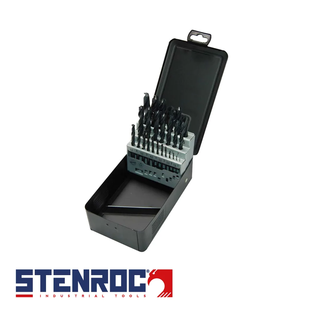 STENROC Set de forets à métaux - HSS Premium DIN 338, 25 pièces, metalbox - 1-13 mm
