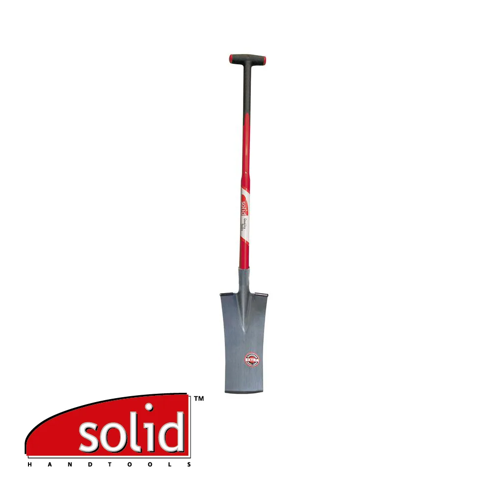 SOLID XTREME Bêche terrassière - tranchant bombé, 380 mm, manche-T frêne - 900 mm
