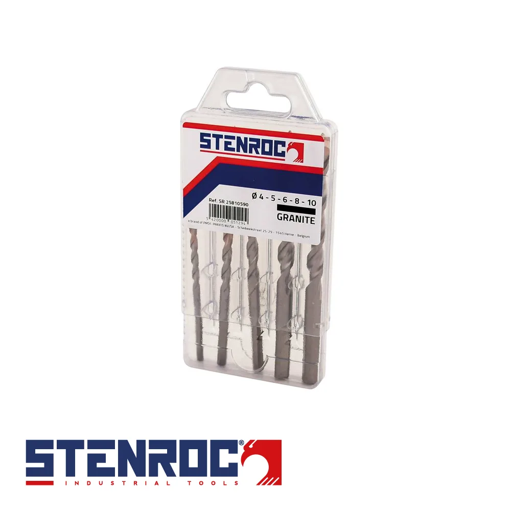 STENROC Set de forets à béton - GRANITE, percussion, 5 pièces, multipack - 4-10 mm