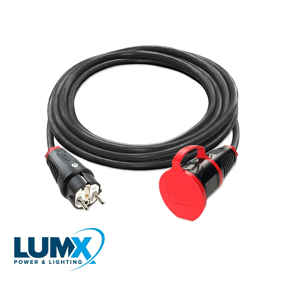 Rallonge - H07RN-F néoprène, 3G 2,5 mm², prise remplaçable - 5 m - LUMX