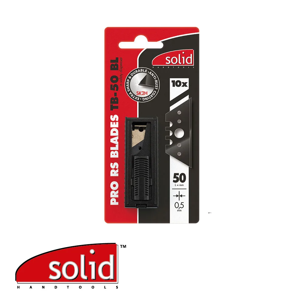 SOLID Lames trapèzes - TB-50 BL, PRO-RS, noir, prix par 10 pc. - 50 x 0,50 x 19 mm