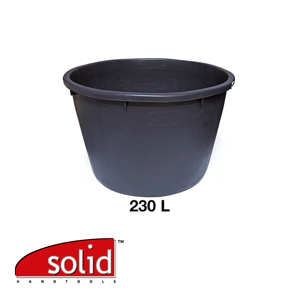 Cuvelle à mortier - rond, PE, noir - 230 L - SOLID