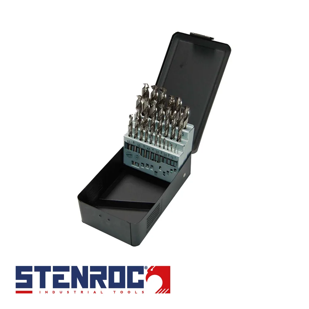 STENROC Set de forets à métaux - HSS Premium DIN 338, 25 pièces, metalbox - 1-13 mm