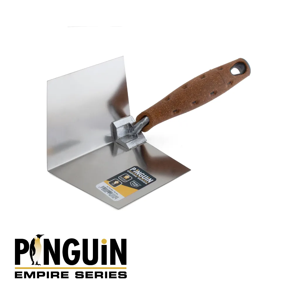 PINGUIN EMPIRE Truelle d'angle - pour angle intérieur, inox, poignée liège - 125 x 100 x 100 mm