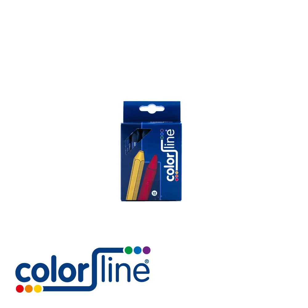 COLOR LINE Craie de cire - hexagonale, enveloppée, bleu, prix par 12 pc. - 90 mm